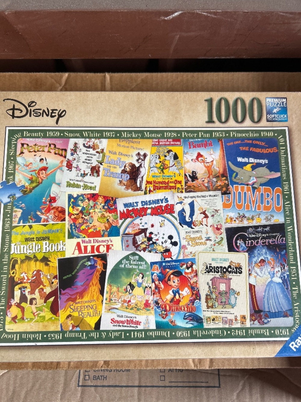 Ravensburger Disney Vintage Movie Poster Puzzle Peter Pan Cinderella Dumbo Alice